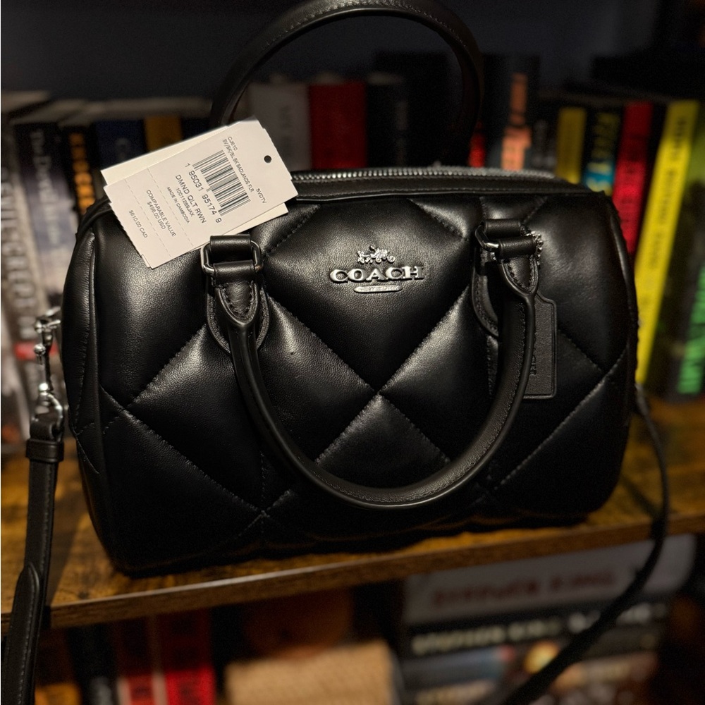Coach puffy diamond quilted Rowan - black/silver CJ610